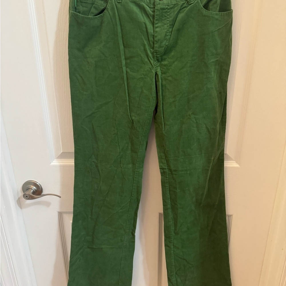 Vintage Lilly Pulitzer Green Corduroy Wide Leg  Pants